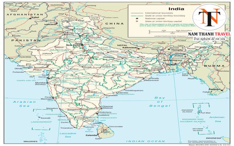 Bản đồ giao th&ocirc;ng Ấn Độ