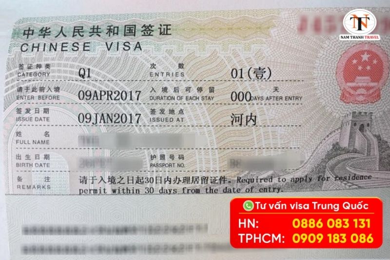 Visa thăm thân Trung Quốc Visa thăm thân Trung Quốc
